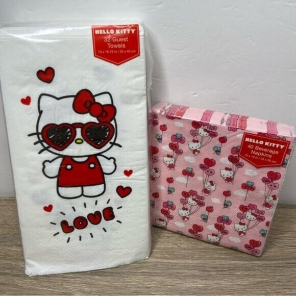 Hello Kitty Guest & Beverage Napkins Bundle NEW - Picture 1 of 8